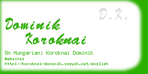 dominik koroknai business card